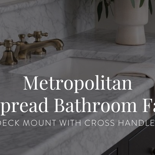 Metropolitan Deck Mount Widespread Bathroom Faucet with Cross Handles