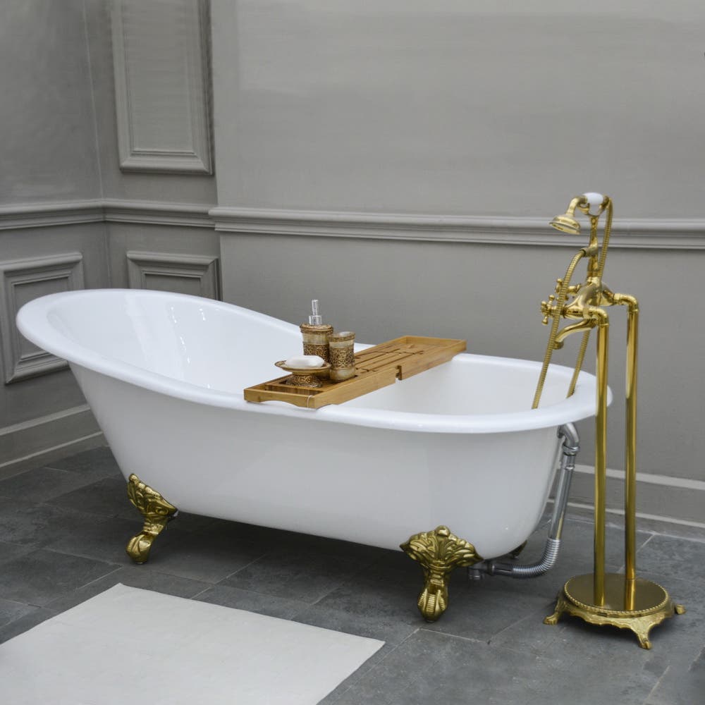 Slip Into Sweet Oblivion with the Aqua Eden Cast Iron Slipper Bathtub, NHVCTND653129B2