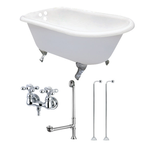 Kingston Brass DBATUBW 7-Inch Miniature Ceramic Clawfoot Tub 2-Piece Combo, White