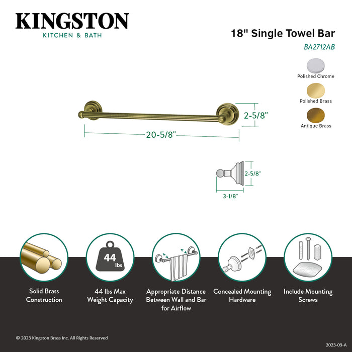 18 Towel Bar Antique Brass - Kingston Brass