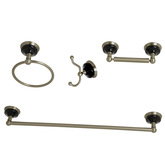 Water Onyx BAK9111478BN 4-Piece 24-Inch Towel Bar Bathroom Accessory Set, Brushed Nickel