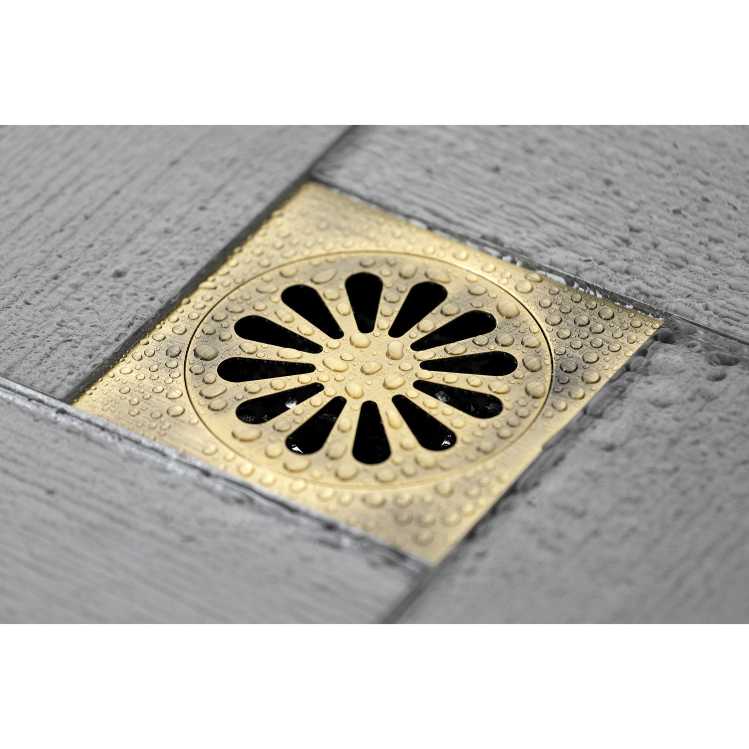 Kingston Brass BSF4267AB 4 in. Watercourse Square Brass Shower Drain Antique Brass