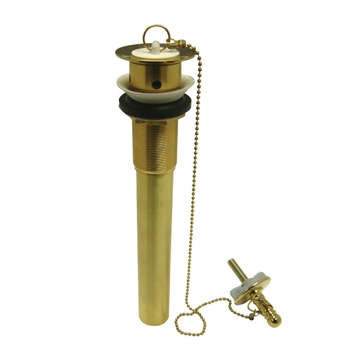 Vintage CC1002 Brass Chain and Plug Bathroom Sink Drain with Overflow, 20 Gauge, Polished Brass