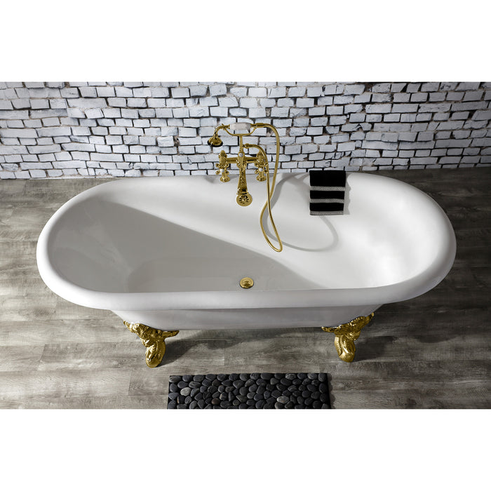 Vintage CC2082 Brass Lift and Turn Tub Waste and Overflow, Polished Brass