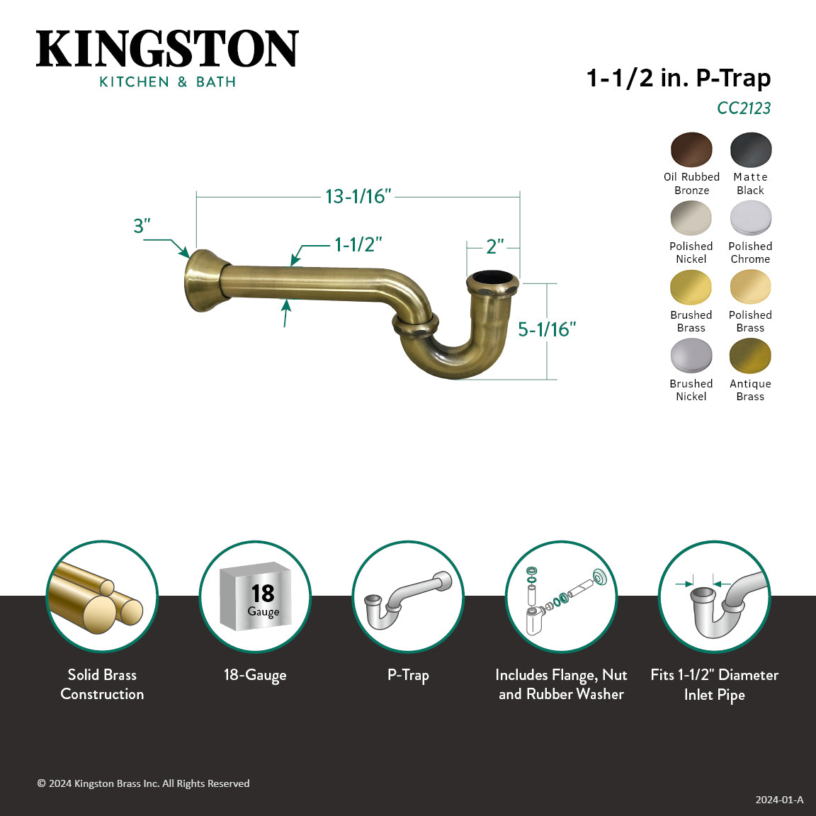 Kitchen Sink P Trap Kit