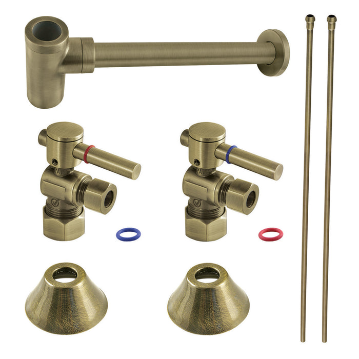 Trimscape CC53303DLLKB30 Modern Plumbing Sink Trim Kit with Bottle Trap, Antique Brass