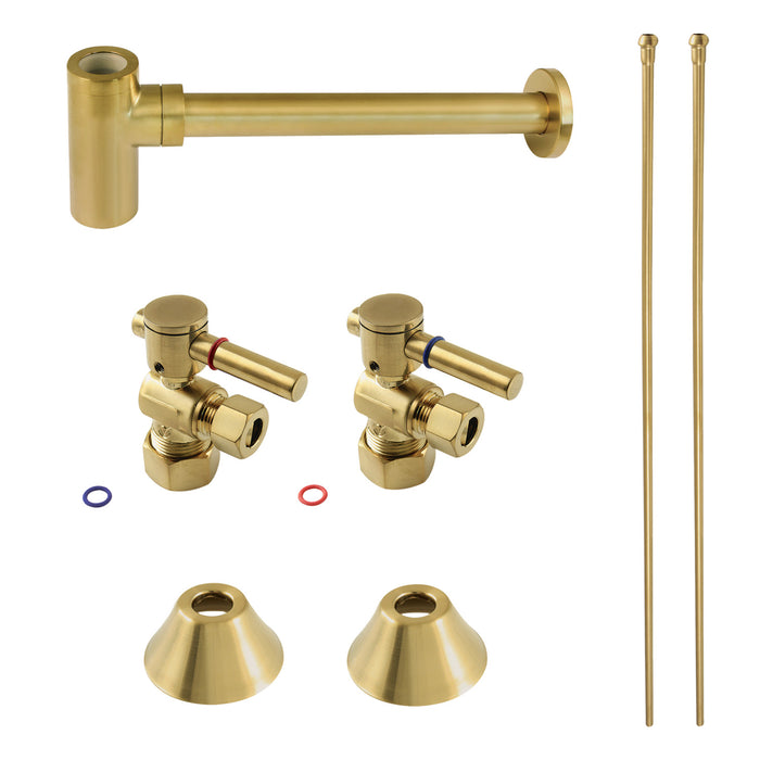 Trimscape CC53307DLLKB30 Modern Plumbing Sink Trim Kit with Bottle Trap, Brushed Brass