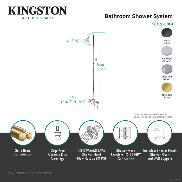 Essex CCK2130BEX Shower Combo, Matte Black