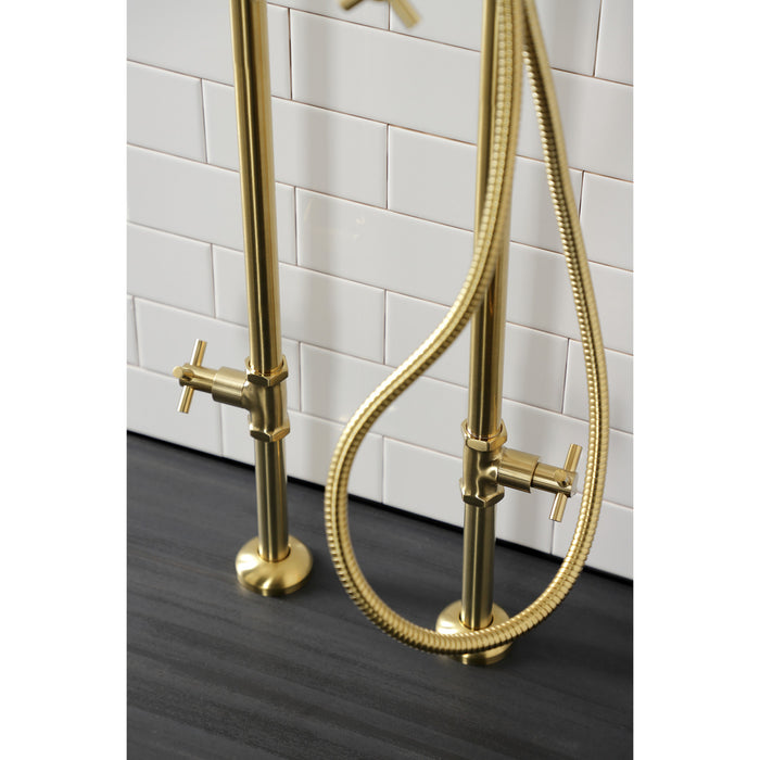 Concord CCK8107DX Freestanding Tub Faucet with Supply Line and Stop Valve, Brushed Brass