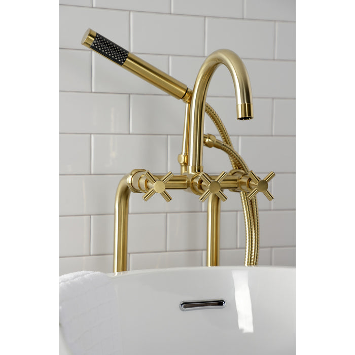 Concord CCK8107DX Freestanding Tub Faucet with Supply Line and Stop Valve, Brushed Brass