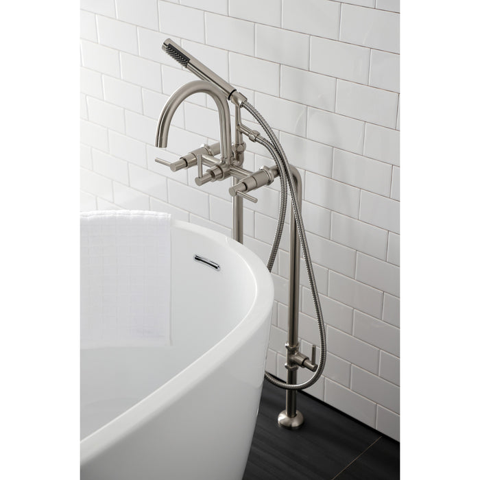 Concord CCK8108DL Freestanding Tub Faucet with Supply Line and Stop Valve, Brushed Nickel