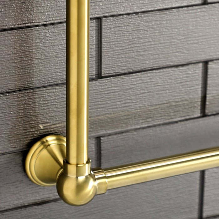Brabson Wall-Mounted Metal Bathroom Towel Rack, Set of 2, Gold 