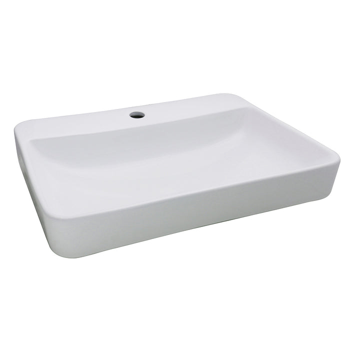 Century EV2318 Ceramic Rectangular Drop-In Bathroom Sink, White