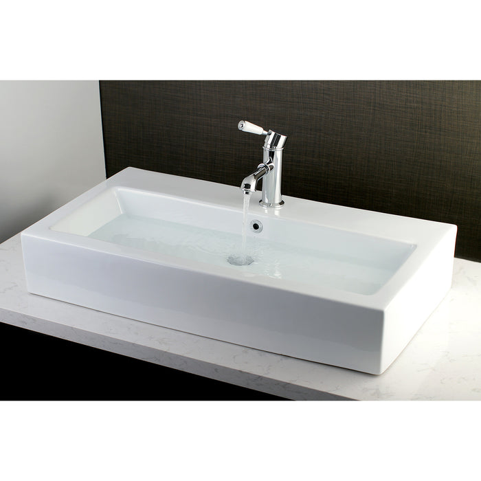 Adelaide EV3217 32-Inch Porcelain Rectangular Vessel Sink (Single-Hole), White