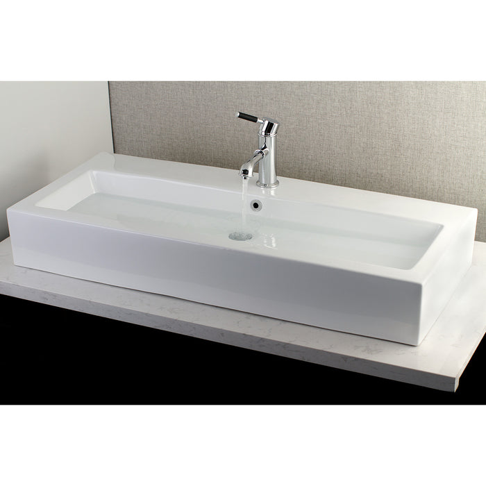 Anne EV3917 39-Inch Porcelain Rectangular Vessel Sink (Single-Hole), White