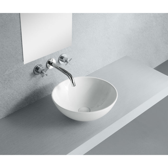 Serene EV4030 Ceramic Round Vessel Sink, White