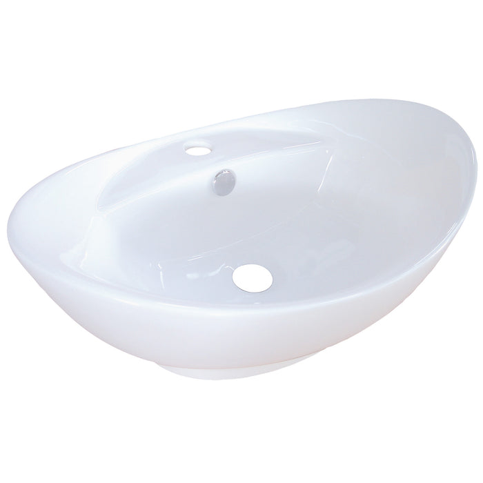 Harmon EV4080 Ceramic Oval Vessel Sink, White