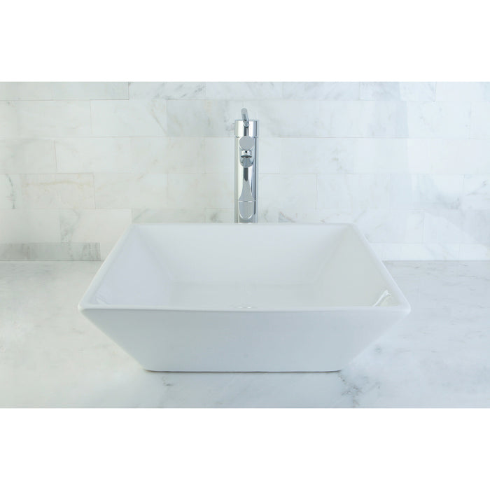 Artisan EV4256 16-9/16 Inch Ceramic Square Vessel Sink, White