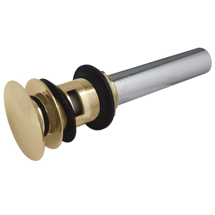 Trimscape EV6002 Brass Push Pop-Up Bathroom Sink Drain with Overflow, 22 Gauge, Polished Brass