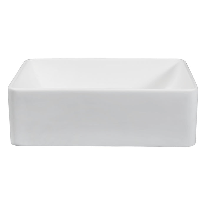 Arcticstone EVA20156 Solid Surface Rectangular Vessel Sink, Matte White