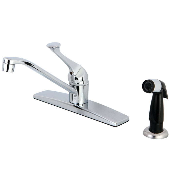 Columbia FB0572 One-Handle 4-Hole 8" Centerset Kitchen Faucet with Side Sprayer, Polished Chrome