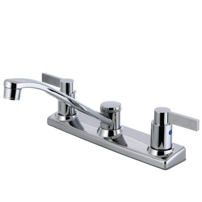 NuvoFusion FB2121NDL Two-Handle 2-Hole 8" Centerset Kitchen Faucet, Polished Chrome