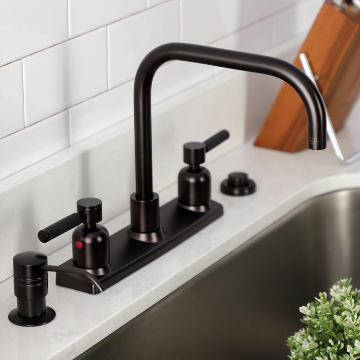 Kaiser FB2145DKL Two-Handle 2-Hole 8" Centerset Kitchen Faucet, Oil Rubbed Bronze