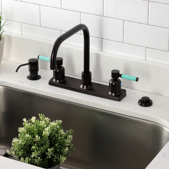 Kaiser FB2145DKL Two-Handle 2-Hole 8" Centerset Kitchen Faucet, Oil Rubbed Bronze