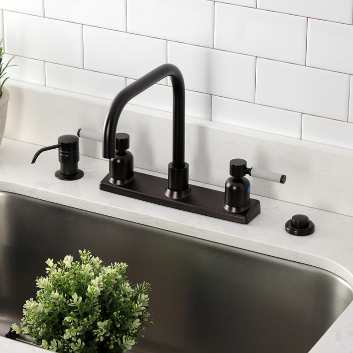 Kaiser FB2145DKL Two-Handle 2-Hole 8" Centerset Kitchen Faucet, Oil Rubbed Bronze