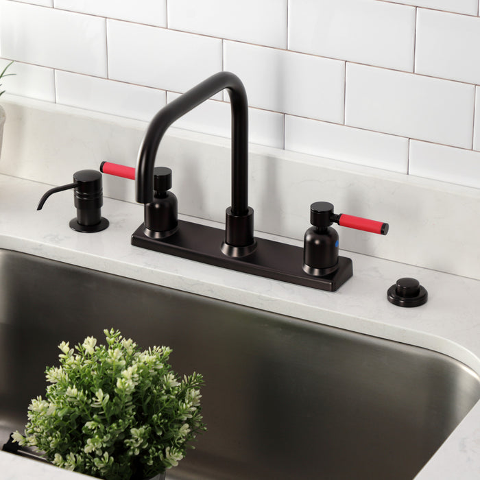 Kaiser FB2145DKL Two-Handle 2-Hole 8" Centerset Kitchen Faucet, Oil Rubbed Bronze