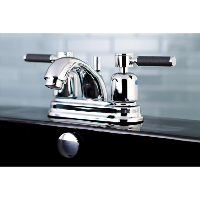 Kaiser FB2601DKL Double-Handle 3-Hole Deck Mount 4-Inch Centerset Bathroom Faucet with Pop-Up Drain, Polished Chrome