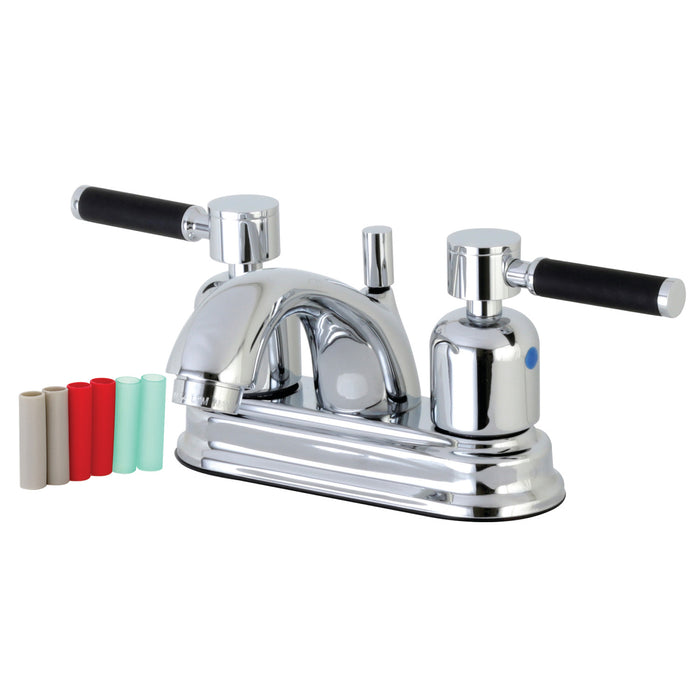 Kaiser FB2601DKL Double-Handle 3-Hole Deck Mount 4-Inch Centerset Bathroom Faucet with Pop-Up Drain, Polished Chrome