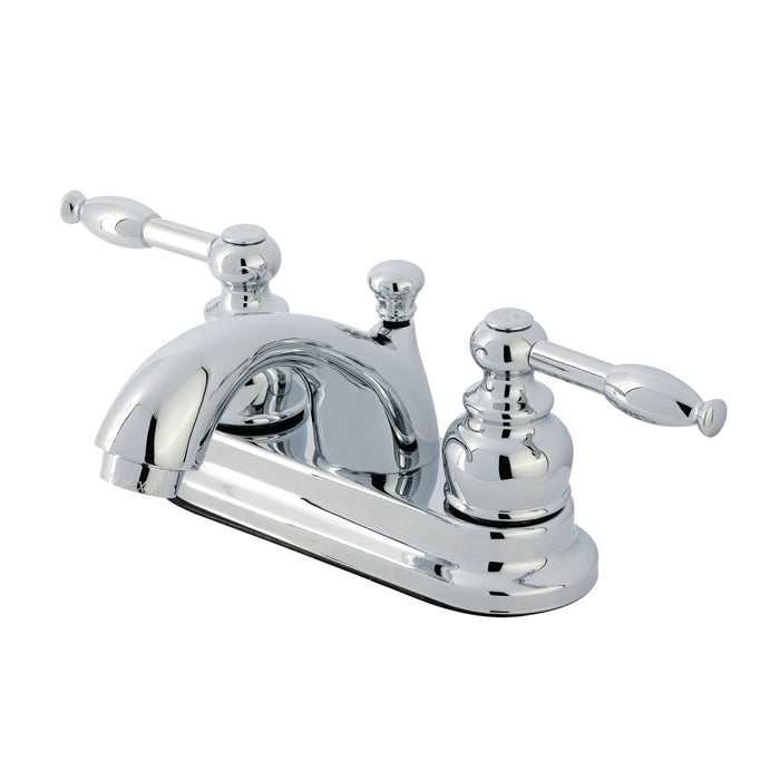 Knight FB2601KL Double-Handle 3-Hole Deck Mount 4-Inch Centerset Bathroom Faucet with Pop-Up Drain, Polished Chrome