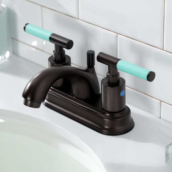 Kaiser FB2605CKL Two-Handle 3-Hole Deck Mount 4" Centerset Bathroom Faucet with Plastic Pop-Up, Oil Rubbed Bronze