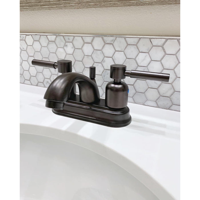 Concord FB2605DL Double-Handle 3-Hole Deck Mount 4-Inch Centerset Bathroom Faucet with Pop-Up Drain, Oil Rubbed Bronze