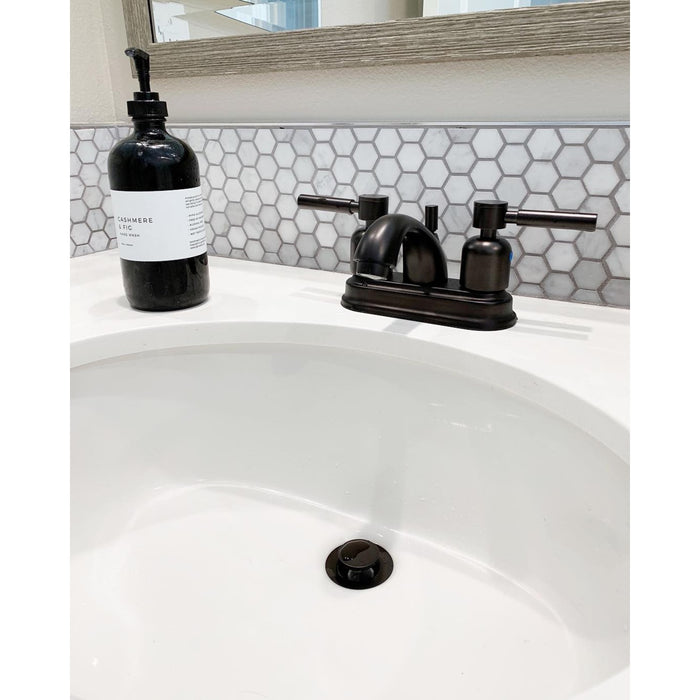 Concord FB2605DL Double-Handle 3-Hole Deck Mount 4-Inch Centerset Bathroom Faucet with Pop-Up Drain, Oil Rubbed Bronze