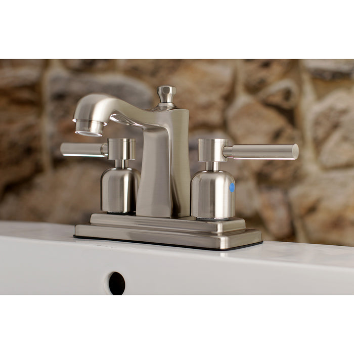 Concord FB4648DL Double-Handle 3-Hole Deck Mount 4-Inch Centerset Bathroom Faucet with Pop-Up Drain, Brushed Nickel