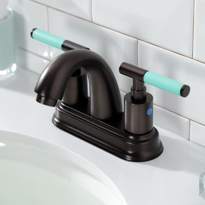 Kaiser FB5615CKL Two-Handle 3-Hole Deck Mount 4" Centerset Bathroom Faucet with Plastic Pop-Up, Oil Rubbed Bronze