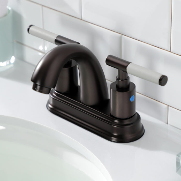 Kaiser FB5615CKL Two-Handle 3-Hole Deck Mount 4" Centerset Bathroom Faucet with Plastic Pop-Up, Oil Rubbed Bronze