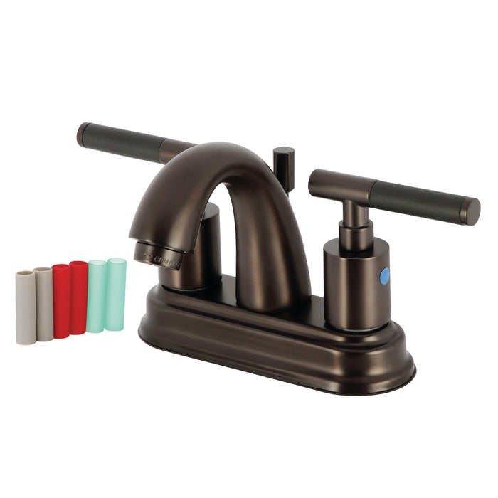 Kaiser FB5615CKL Two-Handle 3-Hole Deck Mount 4" Centerset Bathroom Faucet with Plastic Pop-Up, Oil Rubbed Bronze