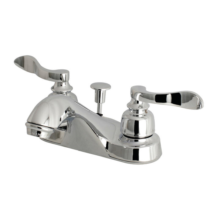 NuWave French FB5621NFL Double-Handle 3-Hole Deck Mount 4-Inch Centerset Bathroom Faucet with Pop-Up Drain, Polished Chrome