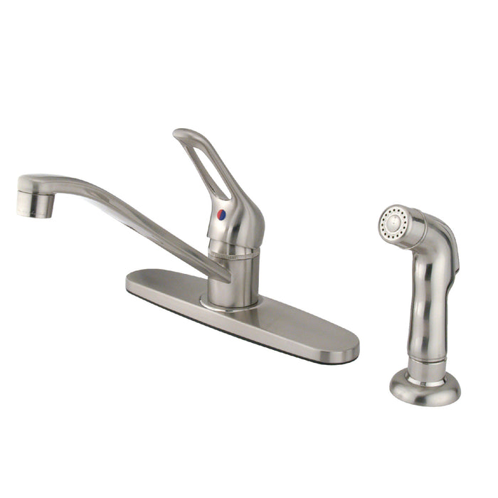 Wyndham FB562SNSP One-Handle 4-Hole 8" Centerset Kitchen Faucet with Side Sprayer, Brushed Nickel