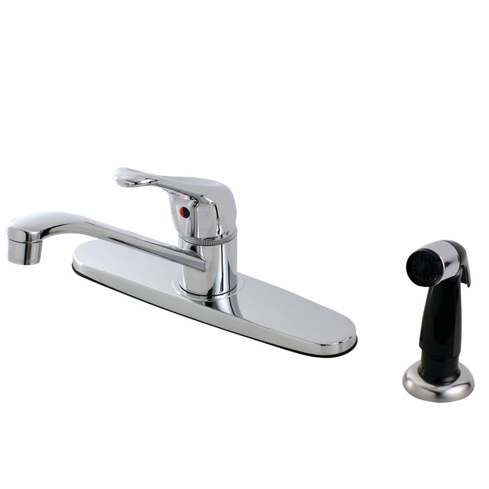 Wyndham FB562 One-Handle 4-Hole 8" Centerset Kitchen Faucet with Side Sprayer, Polished Chrome