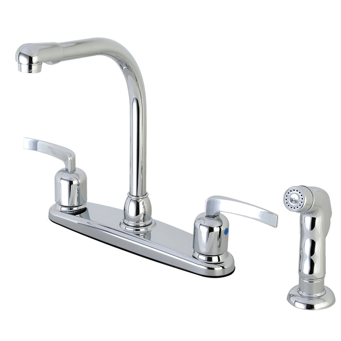 Centurion FB751EFLSP Two-Handle 4-Hole 8" Centerset Kitchen Faucet with Side Sprayer, Polished Chrome