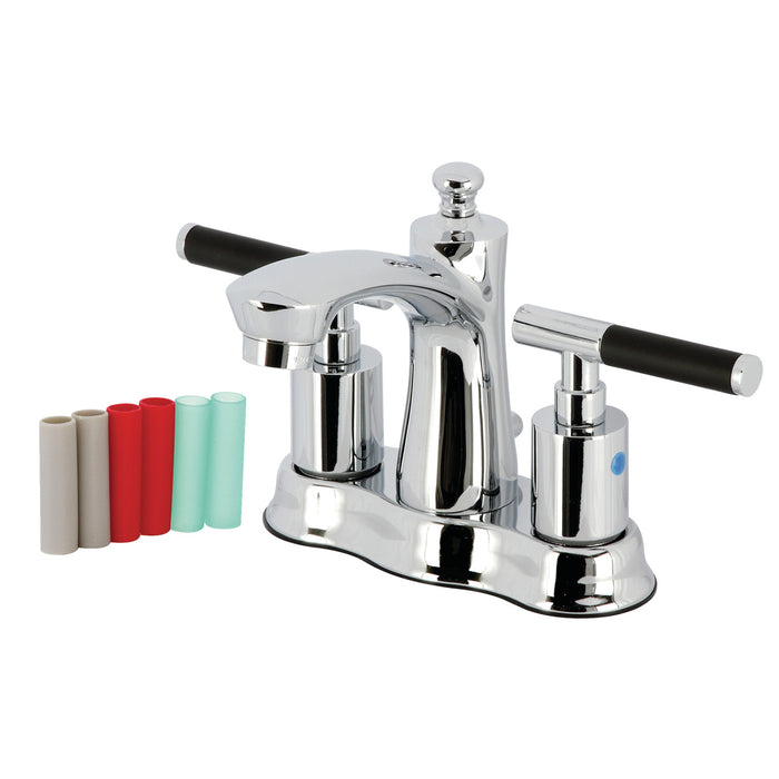 Kaiser FB7611CKL Double-Handle 3-Hole Deck Mount 4-Inch Centerset Bathroom Faucet with Pop-Up Drain, Polished Chrome