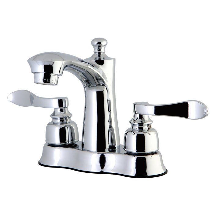 NuWave French FB7611NFL Double-Handle 3-Hole Deck Mount 4-Inch Centerset Bathroom Faucet with Pop-Up Drain, Polished Chrome