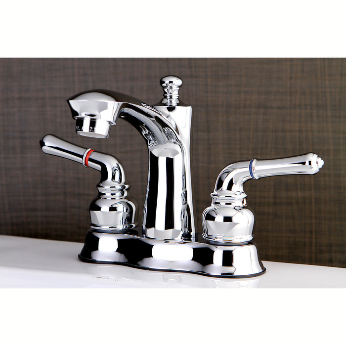 Naples FB7611NML Double-Handle 3-Hole Deck Mount 4-Inch Centerset Bathroom Faucet with Pop-Up Drain, Polished Chrome