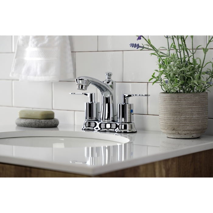 Serena FB7611SVL Double-Handle 3-Hole Deck Mount 4-Inch Centerset Bathroom Faucet with Pop-Up Drain, Polished Chrome