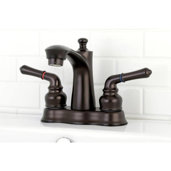 Naples FB7615NML Double-Handle 3-Hole Deck Mount 4-Inch Centerset Bathroom Faucet with Pop-Up Drain, Oil Rubbed Bronze