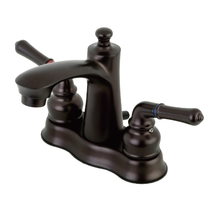 Naples FB7615NML Double-Handle 3-Hole Deck Mount 4-Inch Centerset Bathroom Faucet with Pop-Up Drain, Oil Rubbed Bronze